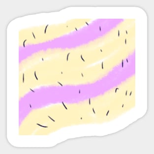 Pink yellow watercolor abstract art design Sticker